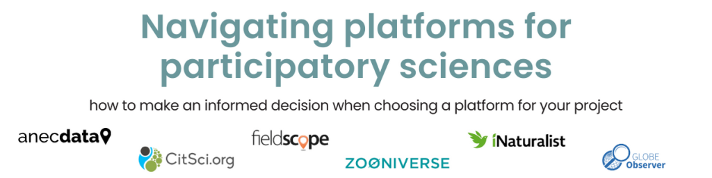 Logos of various platforms for citizen science and participatory science