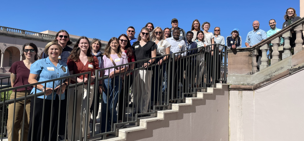 Florida MAPS attendees lined up on stairs at Ringling Museum. 