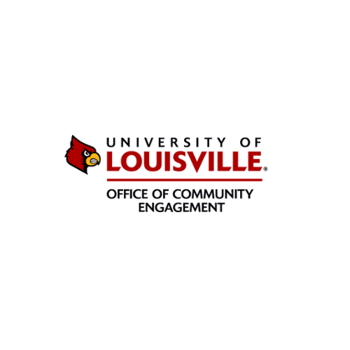 University of Louisville logo with a red cardinal head and the text Office of Community Engagement on a white background.